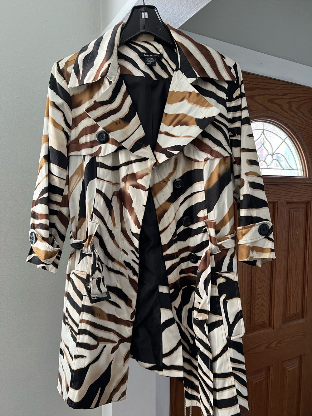 Robert Louis Black, White, and Brown Zebra-Print Women's Jacket